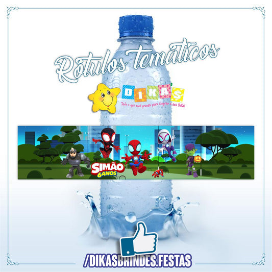 RÓTULO PERSONALIZADO P/ GARRAFA DE ÁGUA - SPIDEY