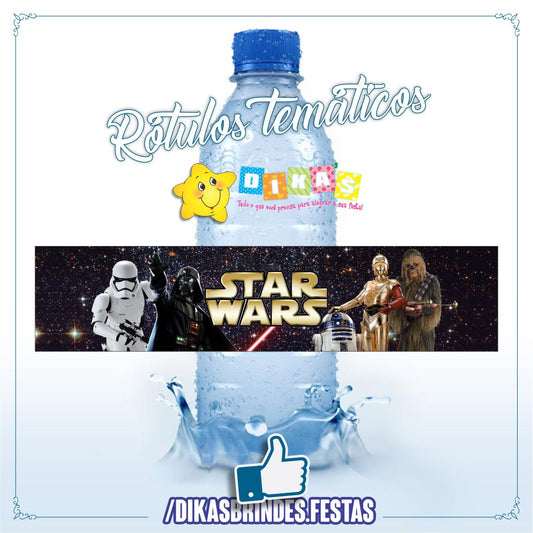 RÓTULO P/ GARRAFA DE ÁGUA - STAR WARS