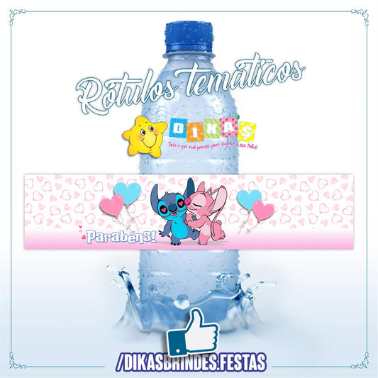 RÓTULO P/ GARRAFA DE ÁGUA - STITCH