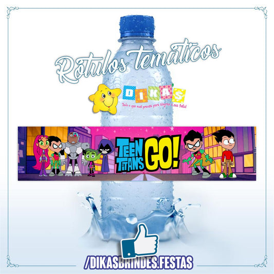 RÓTULO P/ GARRAFA DE ÁGUA - TEEN TITANS GO