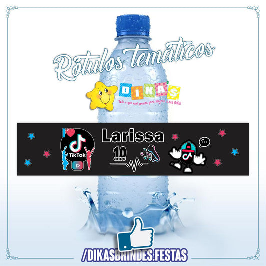 RÓTULO PERSONALIZADO P/ GARRAFA DE ÁGUA - TIKTOK