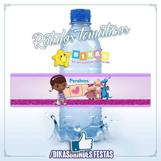 RÓTULO P/ GARRAFA DE ÁGUA - DOUTORA BRINQUEDOS