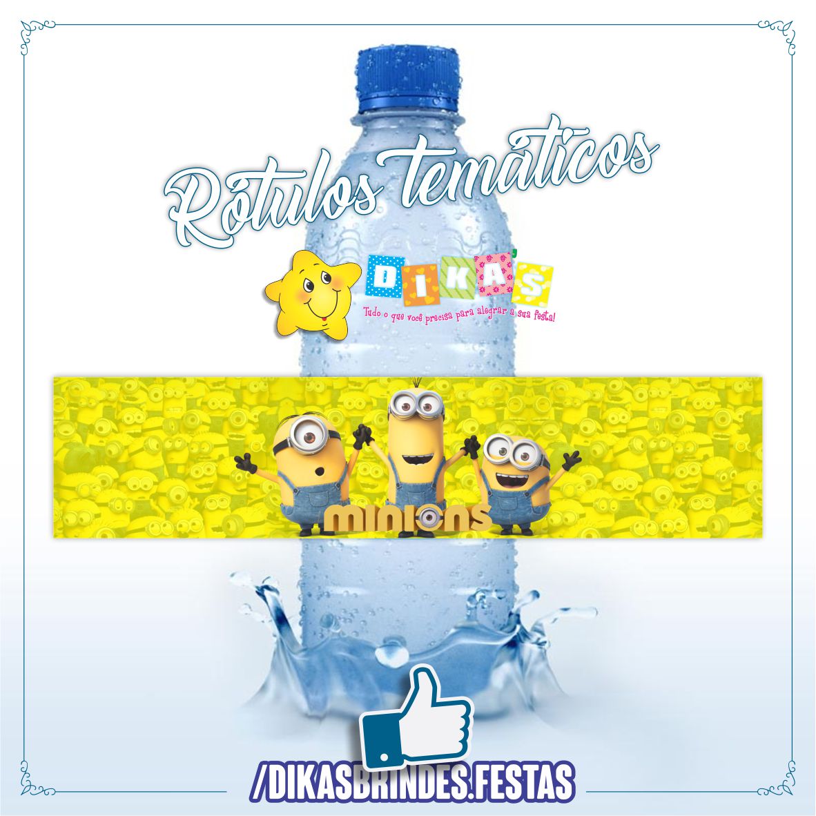 RÓTULO P/ GARRAFA DE ÁGUA - MINIONS