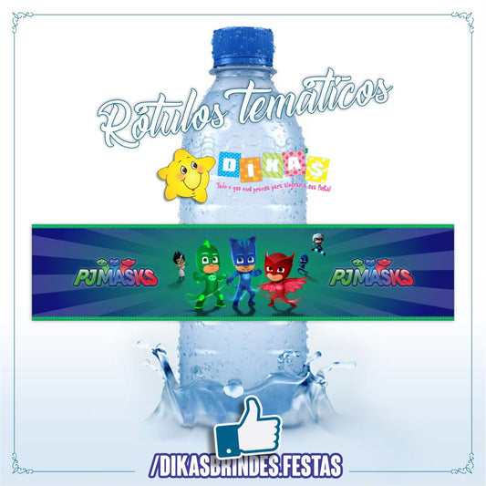 RÓTULO P/ GARRAFA DE ÁGUA - PJMASKS