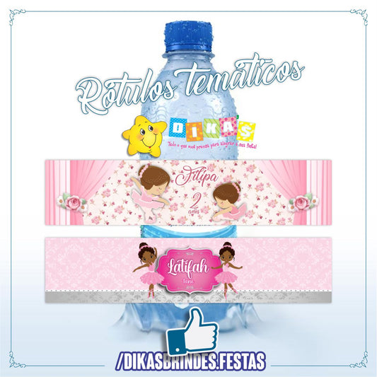 RÓTULO PERSONALIZADO P/ GARRAFA DE ÁGUA - BAILARINA