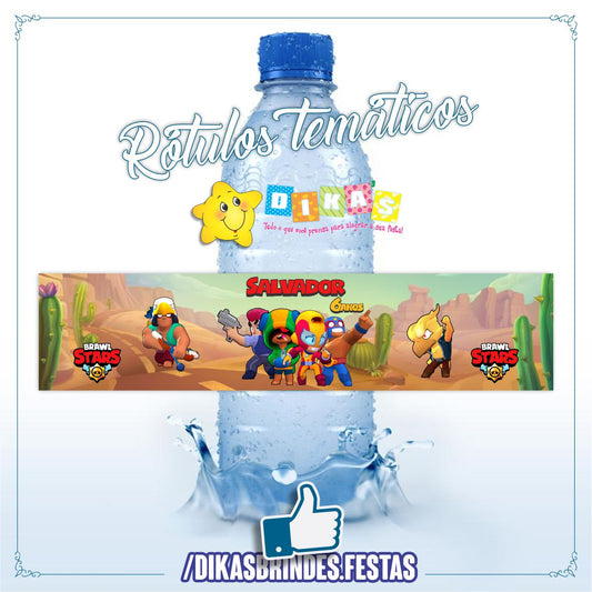 RÓTULO PERSONALIZADO P/ GARRAFA DE ÁGUA - BRAWL STARS