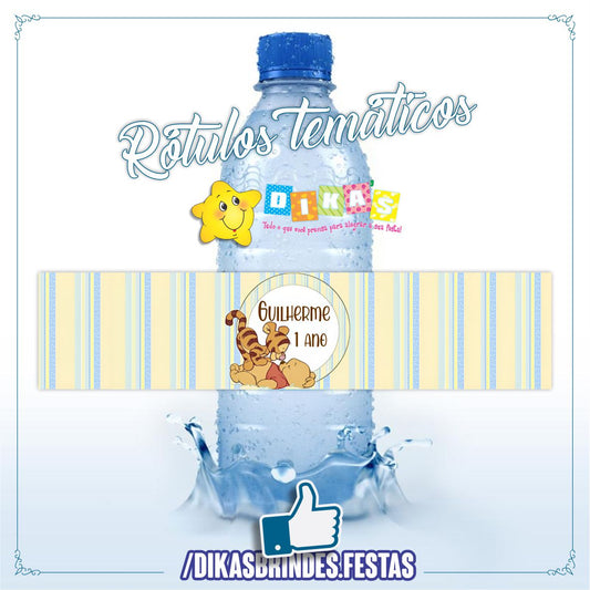 RÓTULO PERSONALIZADO P/ GARRAFA DE ÁGUA - WINNIE THE POOH