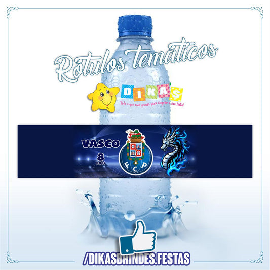 RÓTULO PERSONALIZADO P/ GARRAFA DE ÁGUA - FUTEBOL PORTO