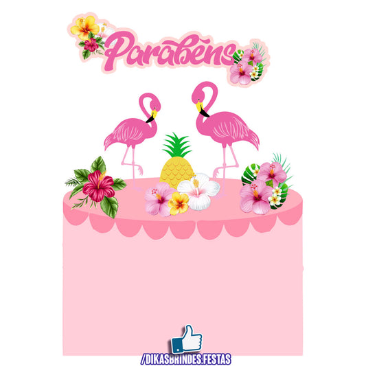 TOPO DE BOLO FLAMINGO - REVENDA