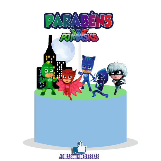 TOPO DE BOLO PJMASKS - REVENDA