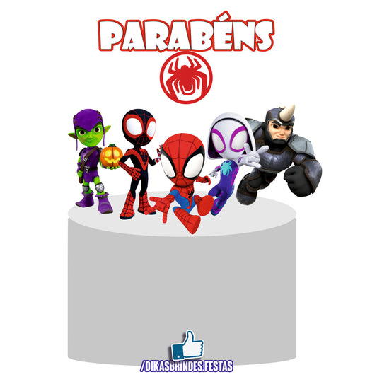 TOPO DE BOLO SPIDEY - REVENDA