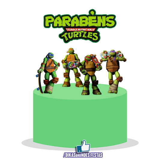 TOPO DE BOLO TARTARUGAS NINJA - REVENDA