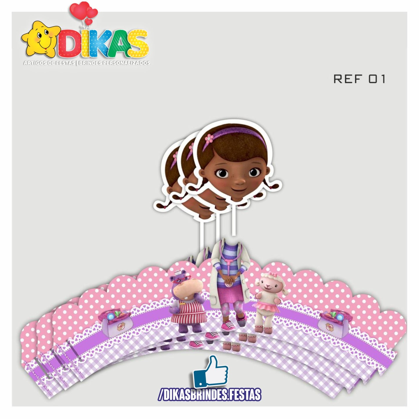 SAIA CUPCAKE + TOPPER - DOUTORA BRINQUEDOS