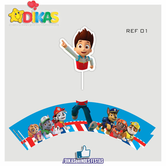 SAIA CUPCAKE + TOPPER - PATRULHA PATA
