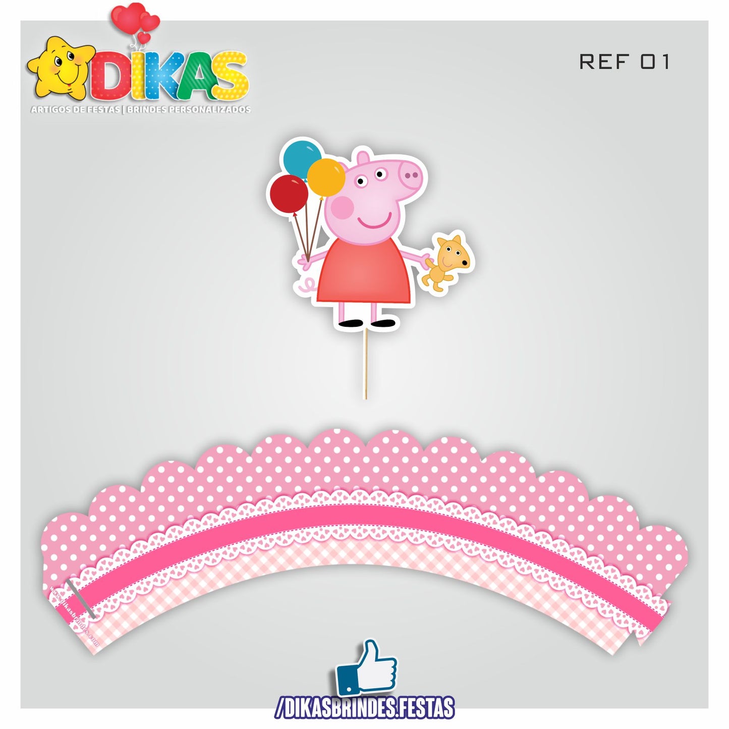 SAIA CUPCAKE + TOPPER - PORQUINHA PEPPA
