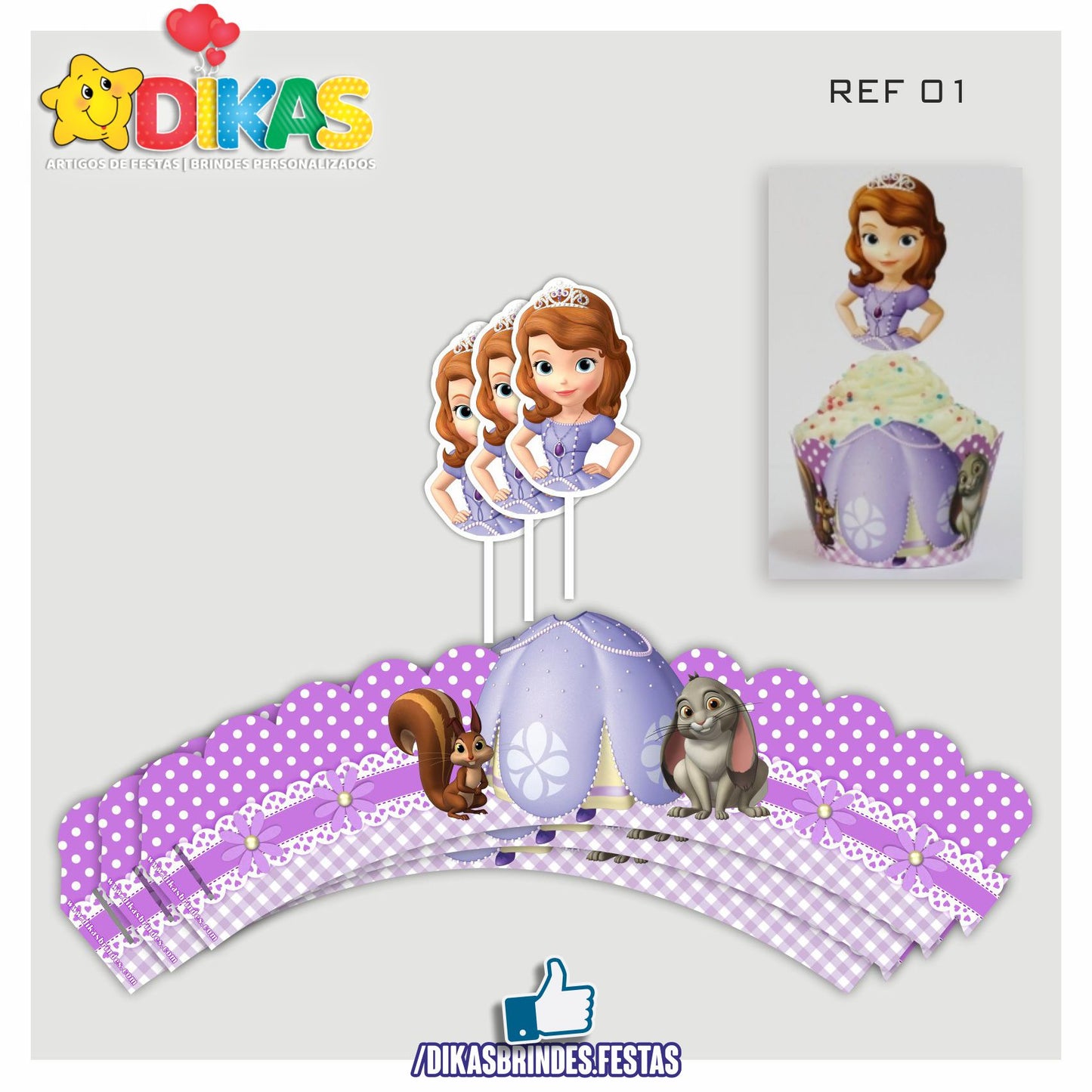 SAIA CUPCAKE + TOPPER - PRINCESA SOFIA