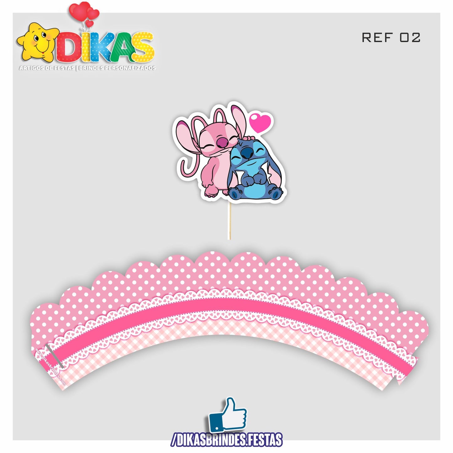 SAIA CUPCAKE + TOPPER - STITCH