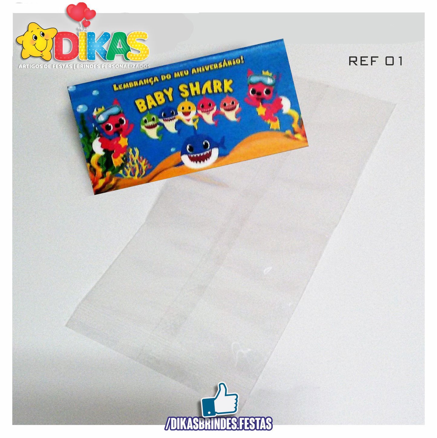 SACO PRENDA C/ TAG (6unid.) - BABY SHARK