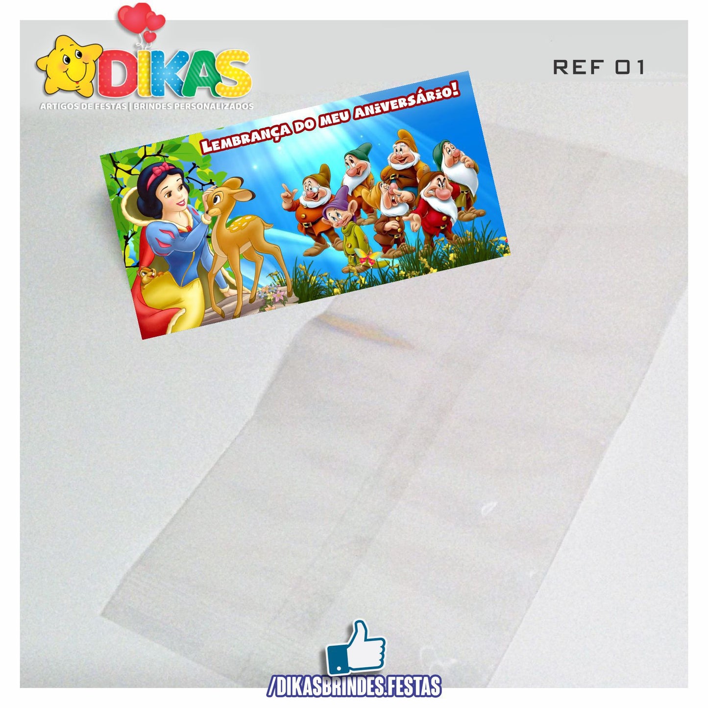 SACO PRENDA C/ TAG (6unid.) - BRANCA DE NEVE