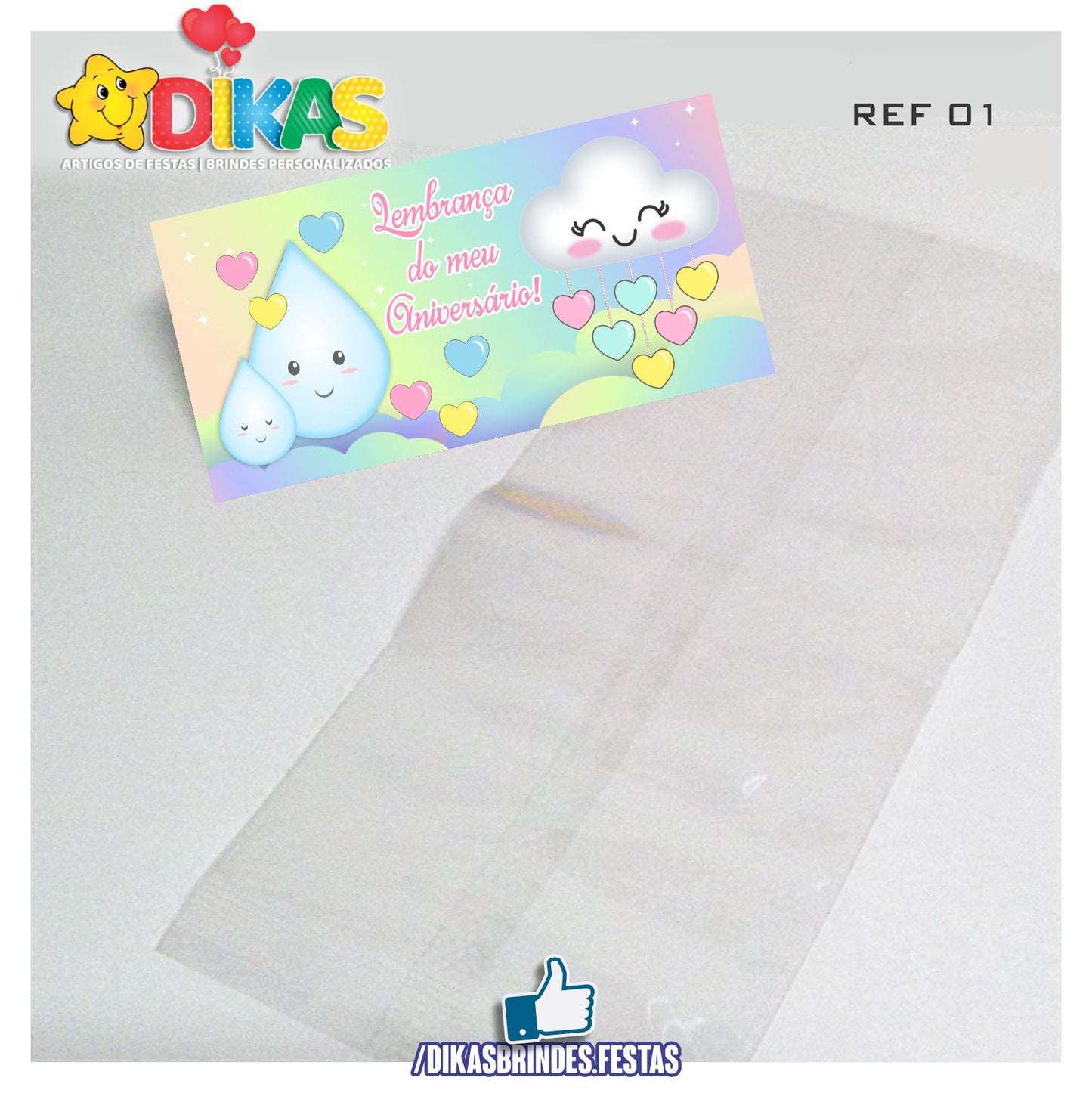 SACO PRENDA C/ TAG (6unid.) - CHUVA DE AMOR
