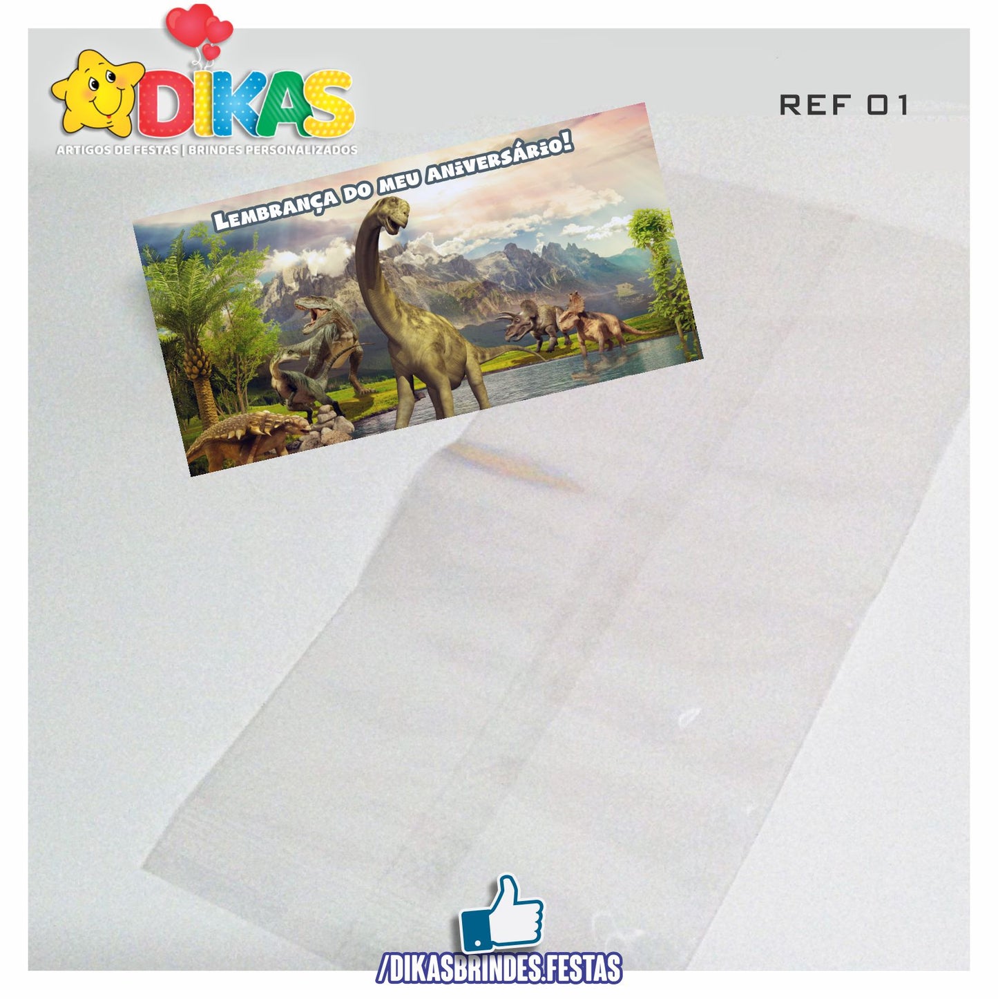 SACO PRENDA C/ TAG (6unid.) - DINOSSAUROS
