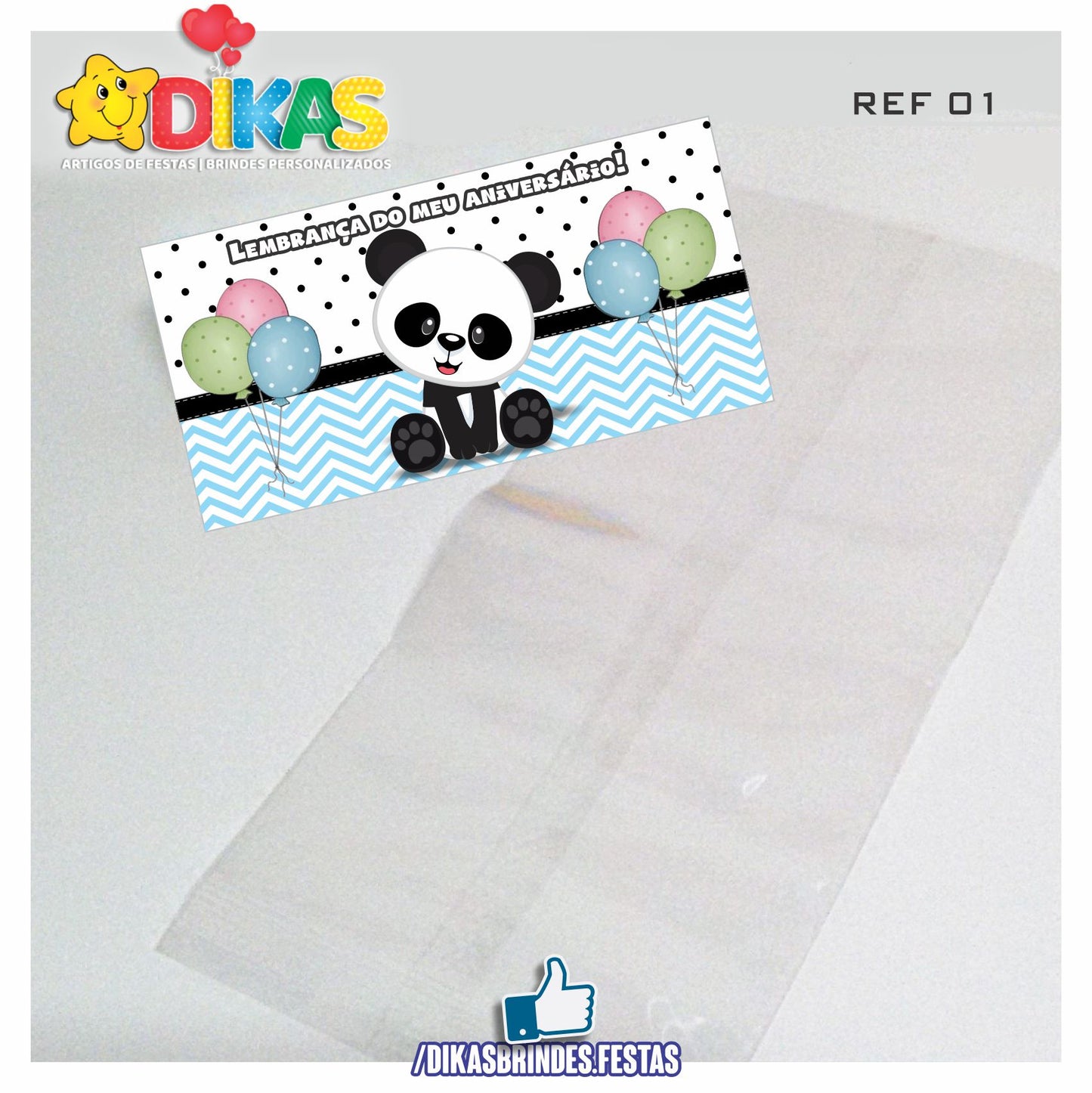 SACO PRENDA C/ TAG (6unid.) - PANDA BEBÉ