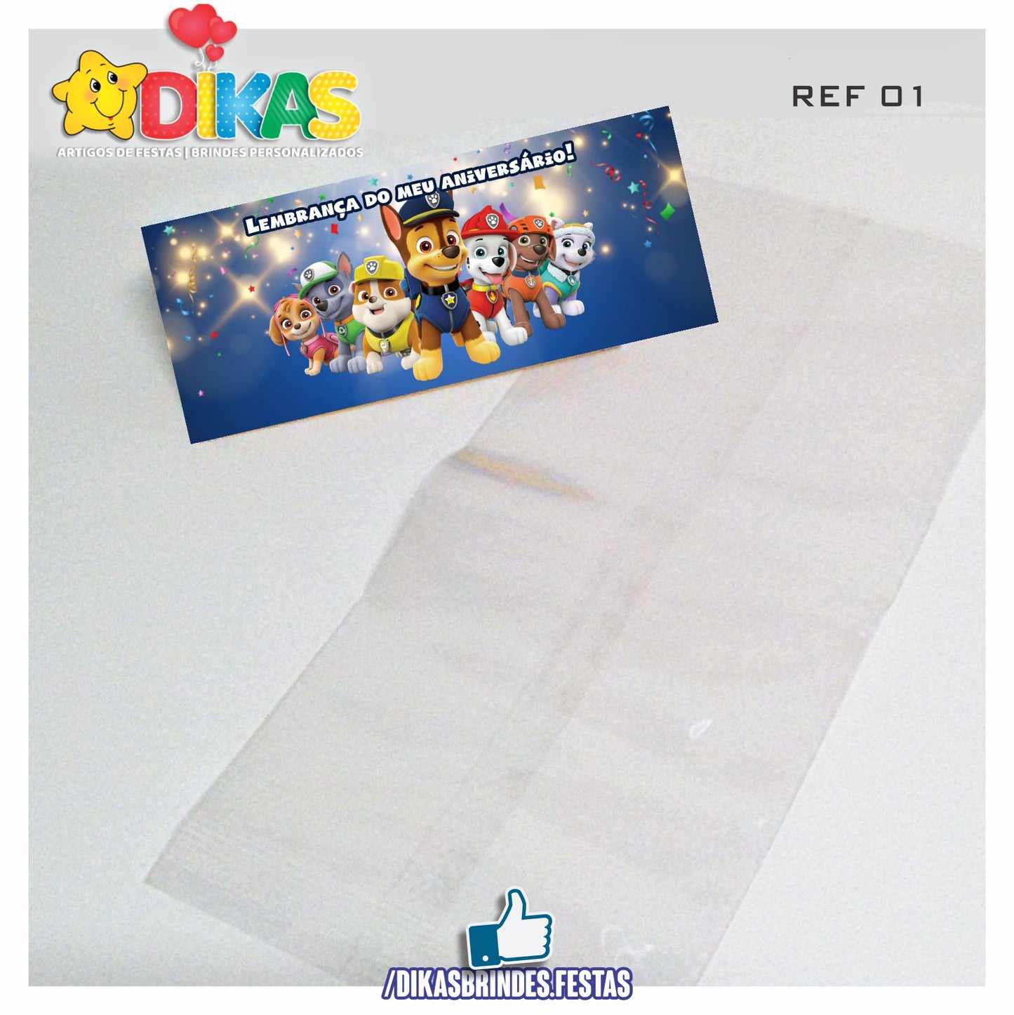 SACO PRENDA C/ TAG (6unid.) - PATRULHA PATA