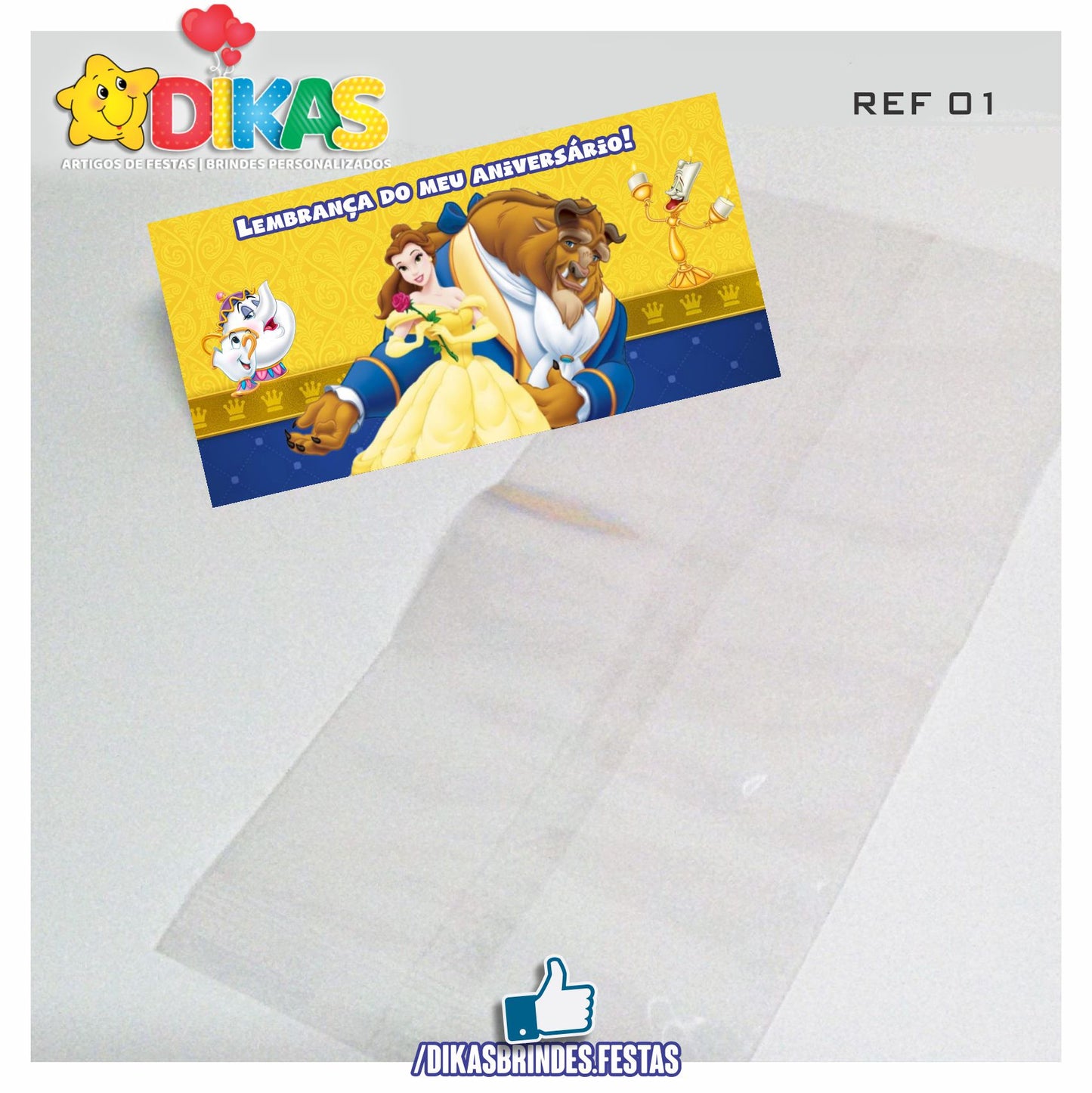 SACO PRENDA C/ TAG (6unid.) - A BELA E A FERA