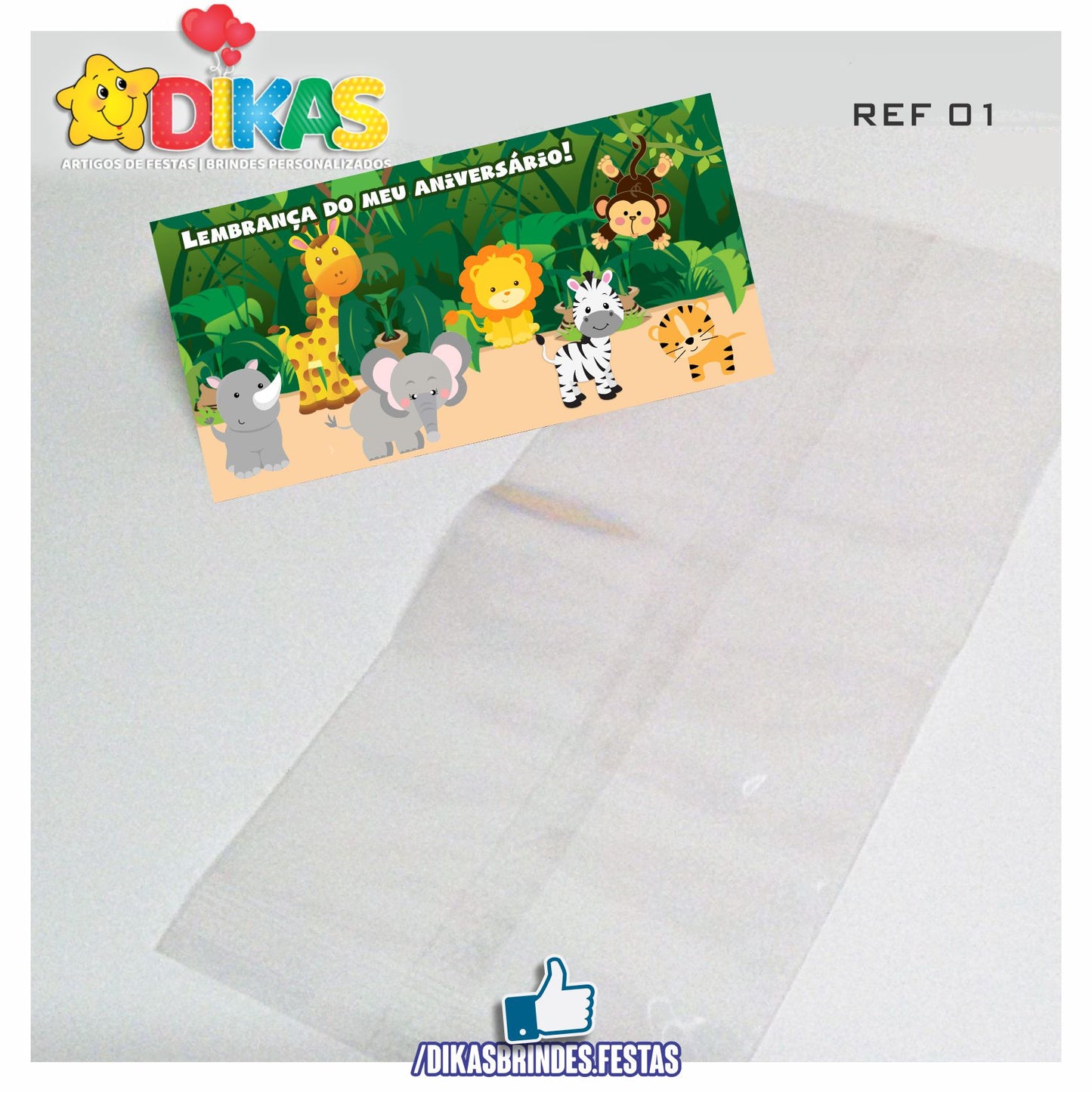SACO PRENDA C/ TAG (6unid.) - ANIMAIS DA SELVA
