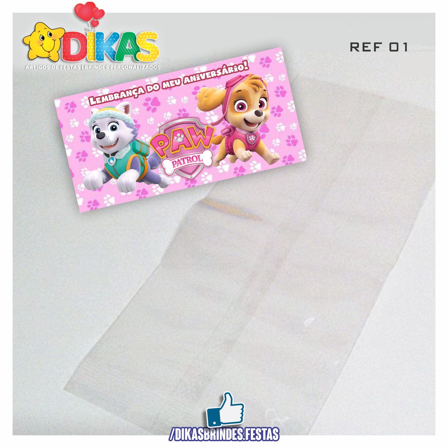 SACO PRENDA C/ TAG (6unid.) - PATRULHA PATA SKYE