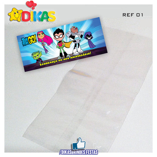 SACO PRENDA C/ TAG (6unid.) - TEEN TITANS GO
