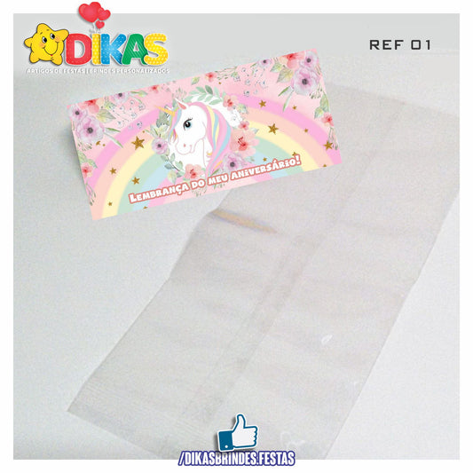 SACO PRENDA C/ TAG (6unid.) - UNICÓRNIO