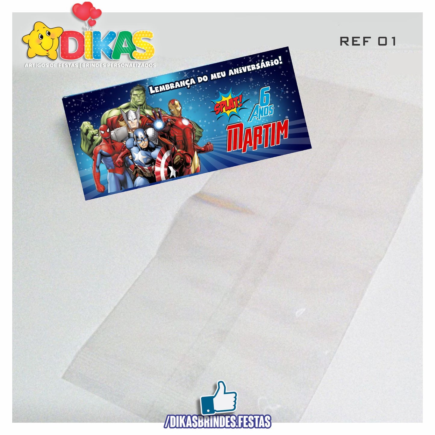 SACO PRENDA C/ TAG PERSONALIZADO - AVENGERS