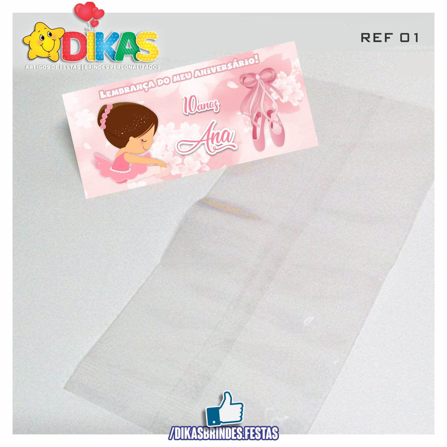 SACO PRENDA C/ TAG PERSONALIZADO - BAILARINA