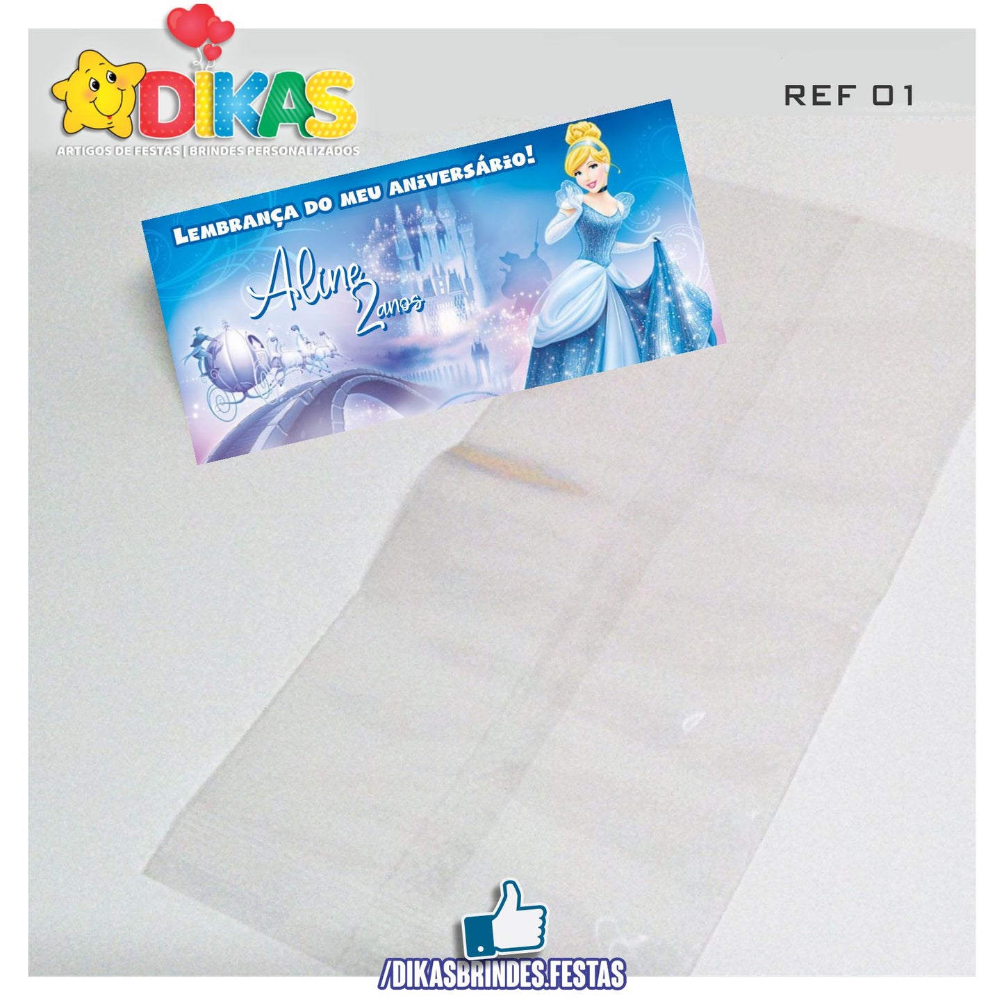 SACO PRENDA C/ TAG PERSONALIZADO - CINDERELA