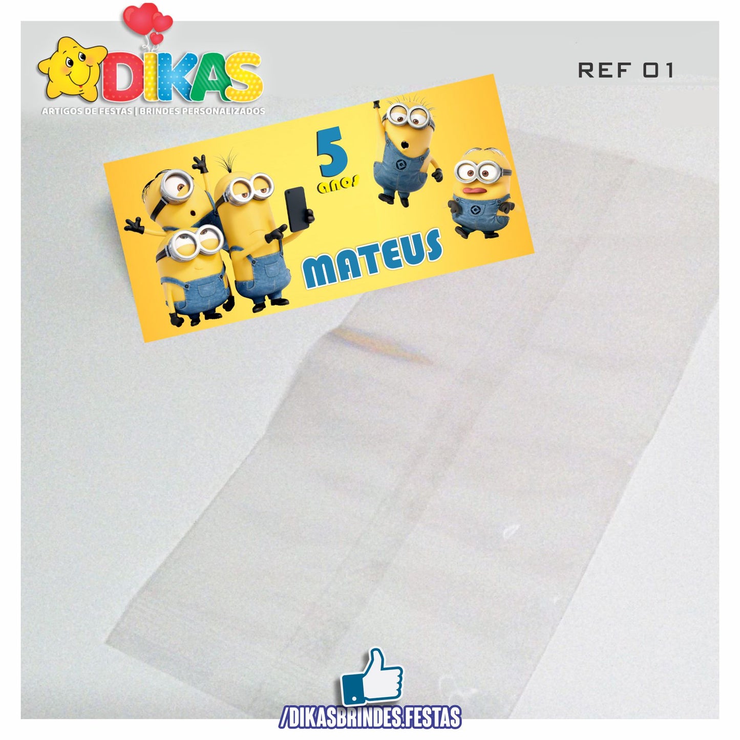 SACO PRENDA C/ TAG PERSONALIZADO - MINIONS