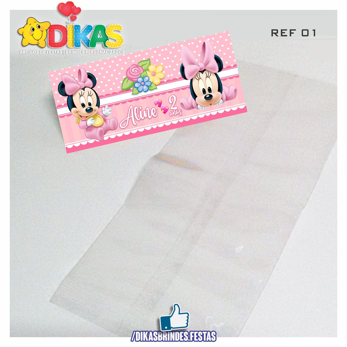 SACO PRENDA C/ TAG PERSONALIZADO - MINNIE BABY