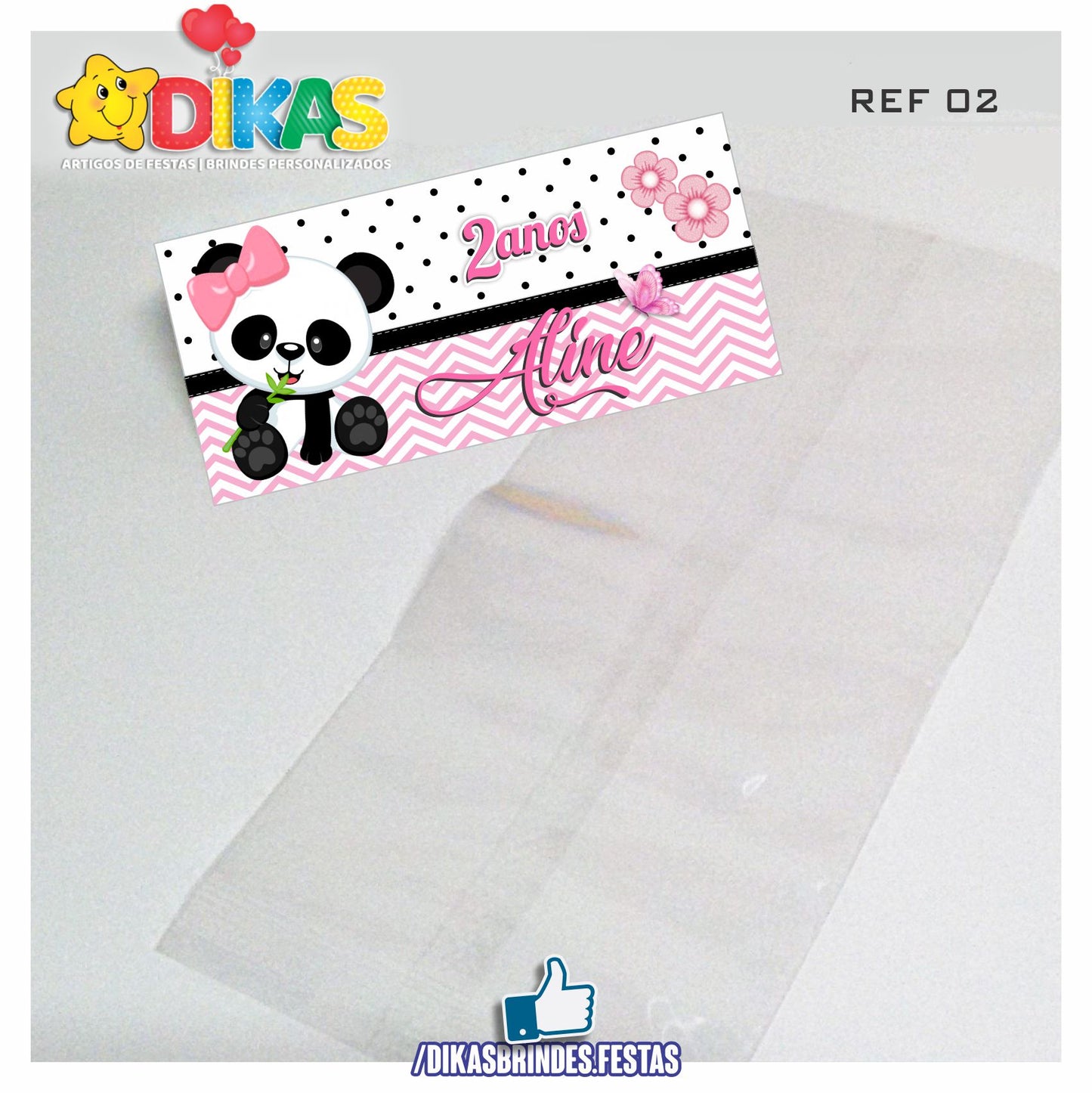 SACO PRENDA C/ TAG PERSONALIZADO - PANDA BEBÉ