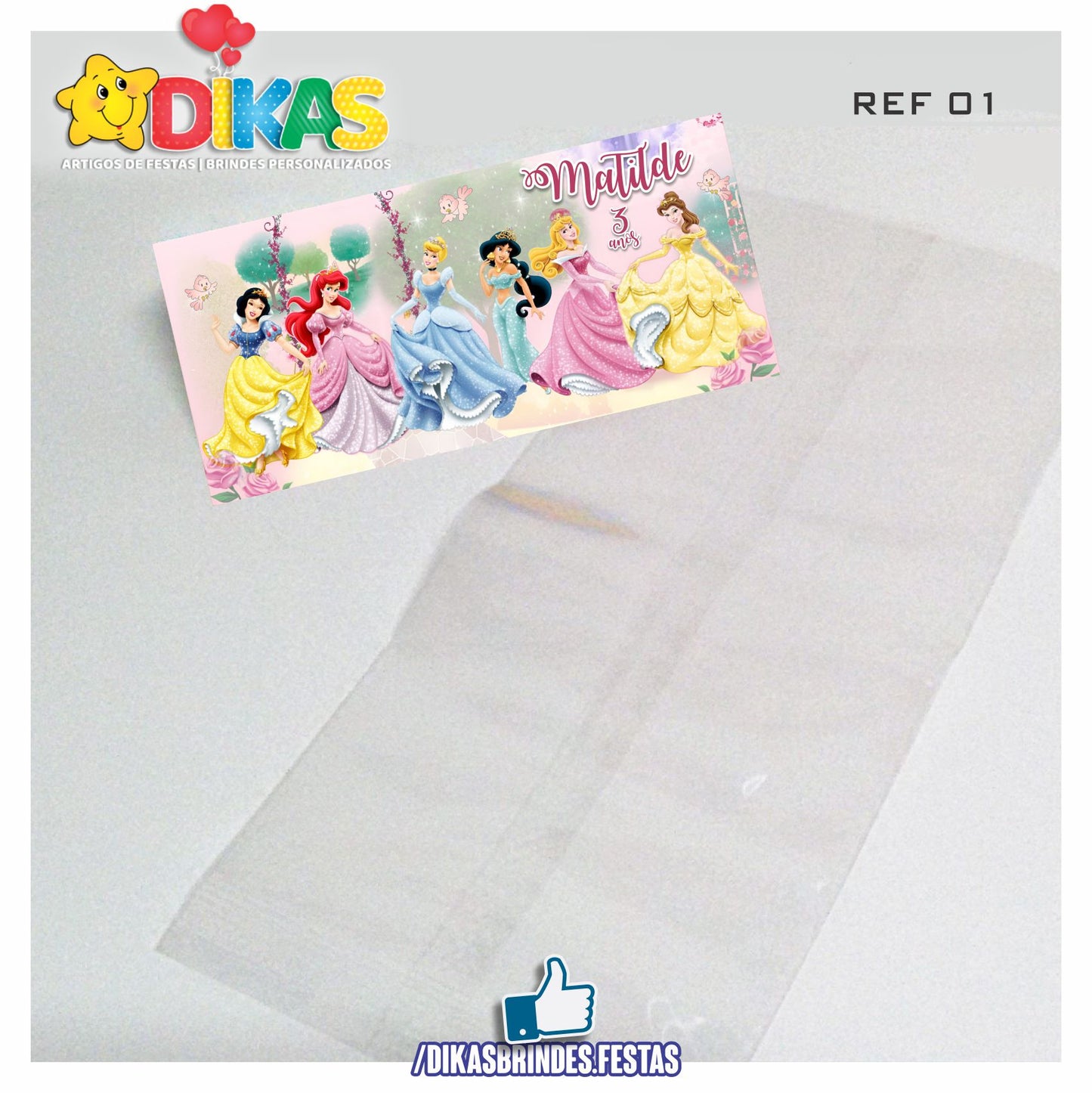 SACO PRENDA C/ TAG PERSONALIZADO - PRINCESAS DISNEY