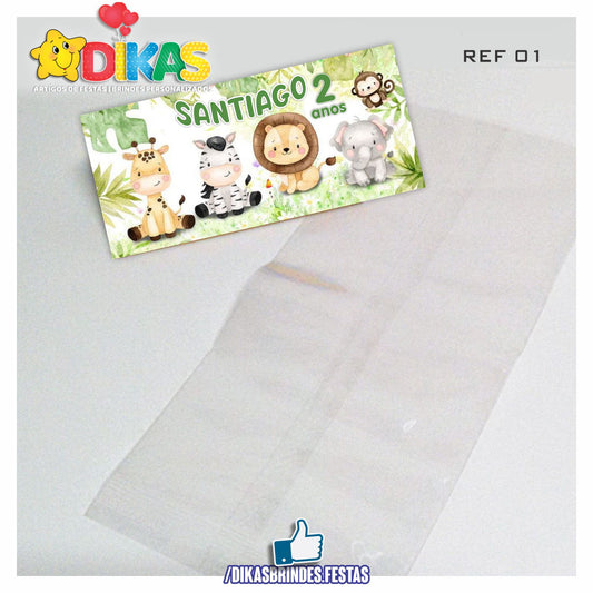 SACO PRENDA C/ TAG PERSONALIZADO - ANIMAIS DA SELVA