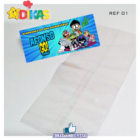 SACO PRENDA C/ TAG PERSONALIZADO - TEEN TITANS GO