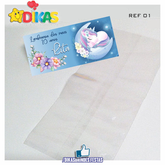 SACO PRENDA C/ TAG PERSONALIZADO - UNICÓRNIO