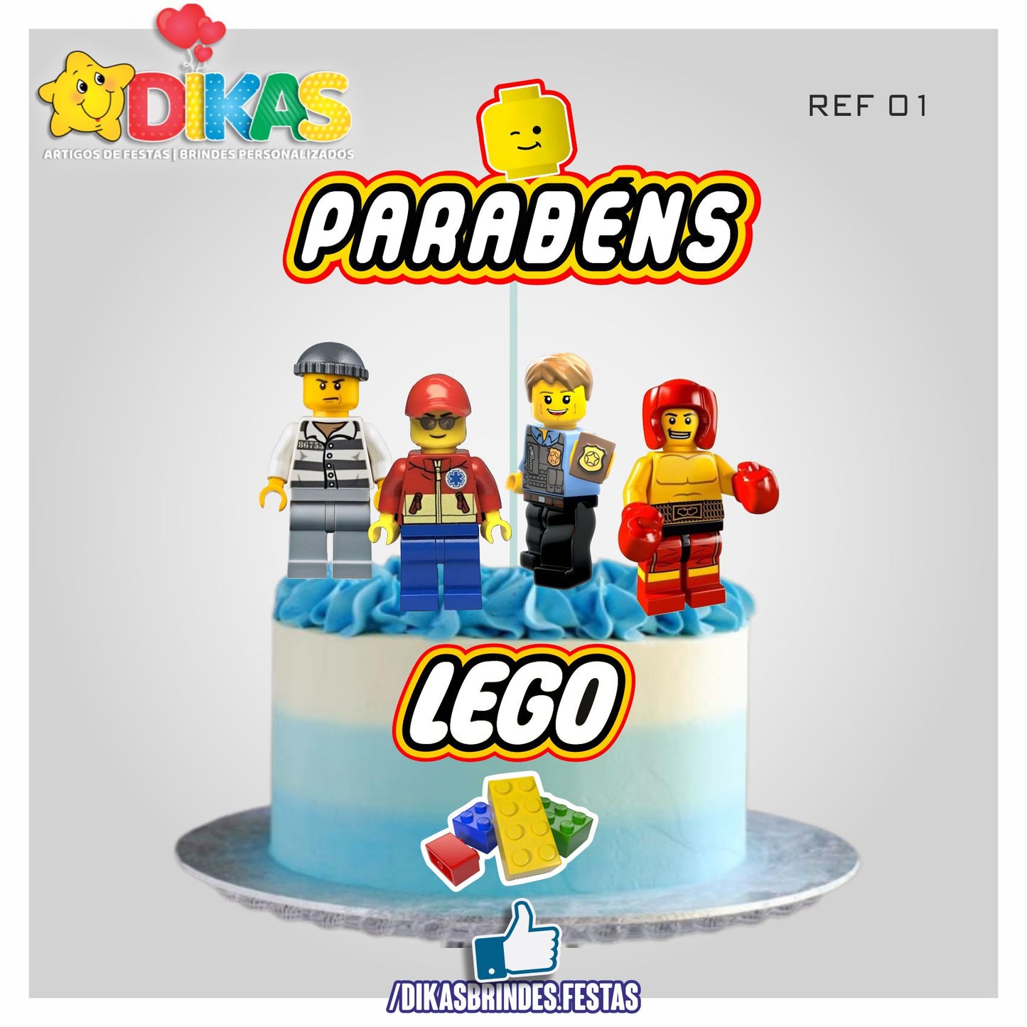 TOPO DE BOLO - LEGO