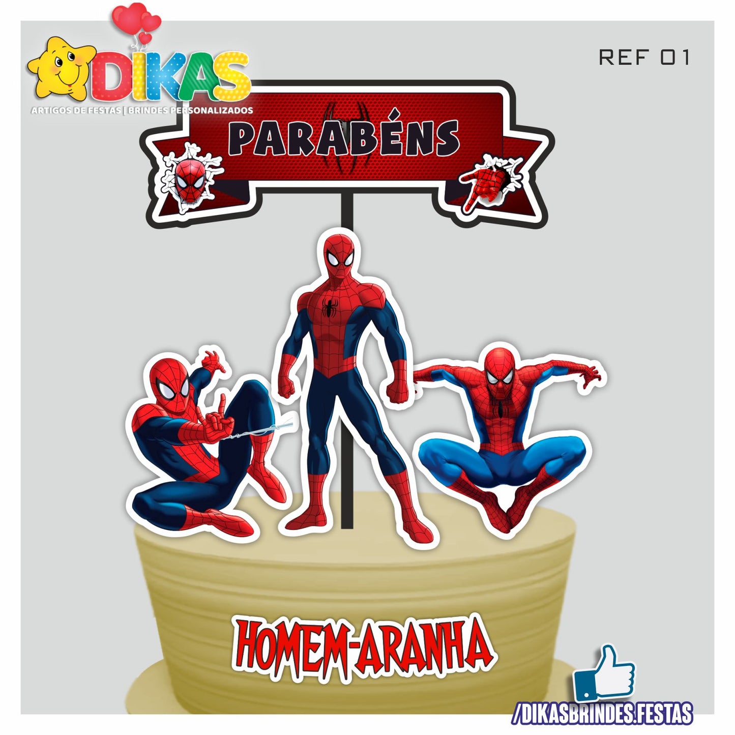 TOPO DE BOLO - HOMEM ARANHA