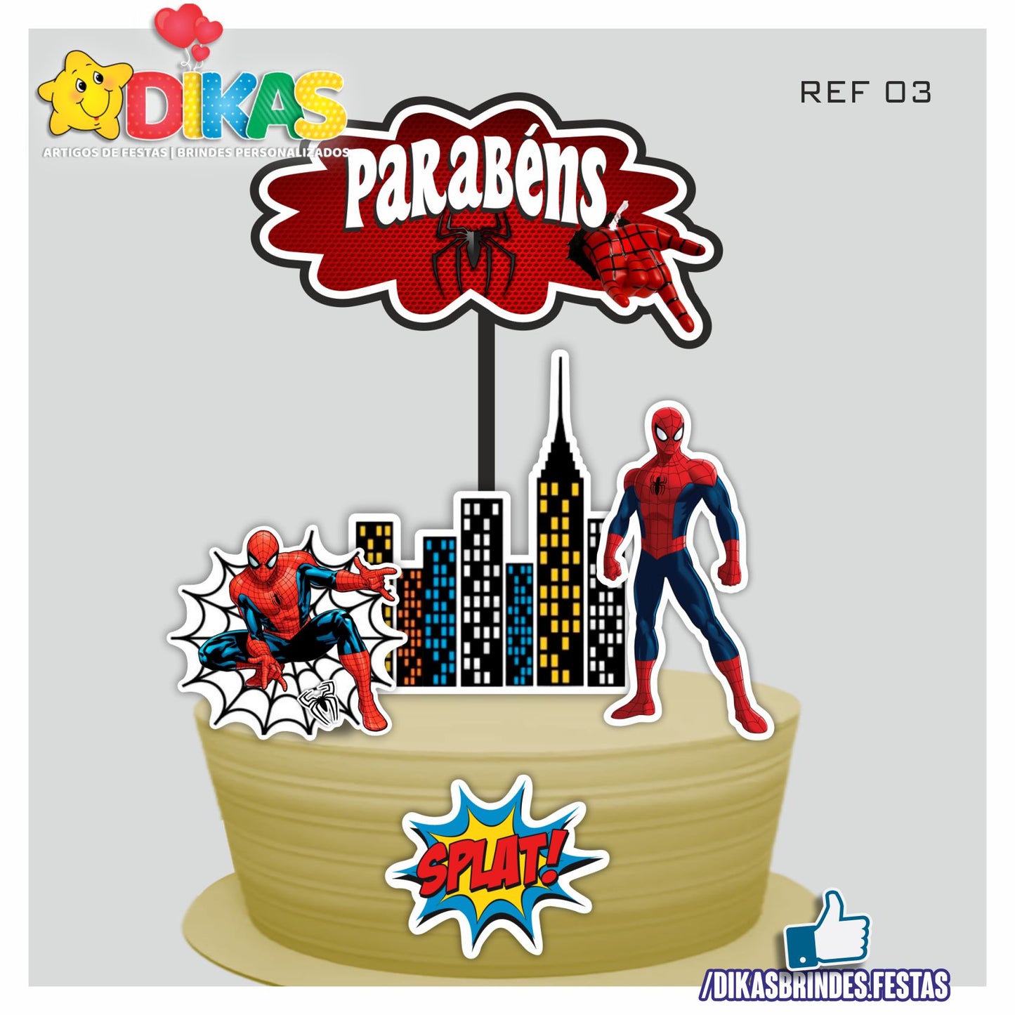 TOPO DE BOLO - HOMEM ARANHA