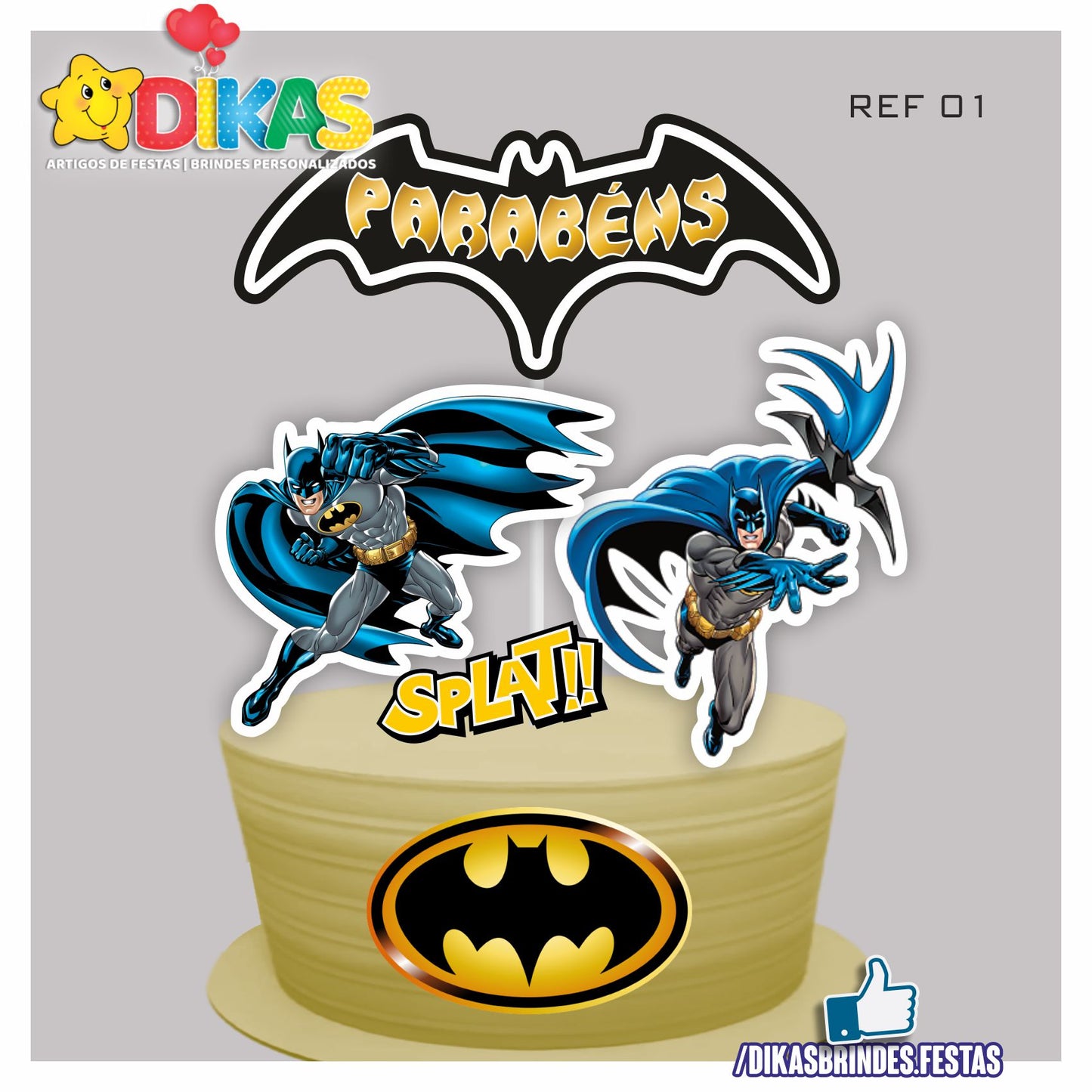 TOPO DE BOLO - BATMAN