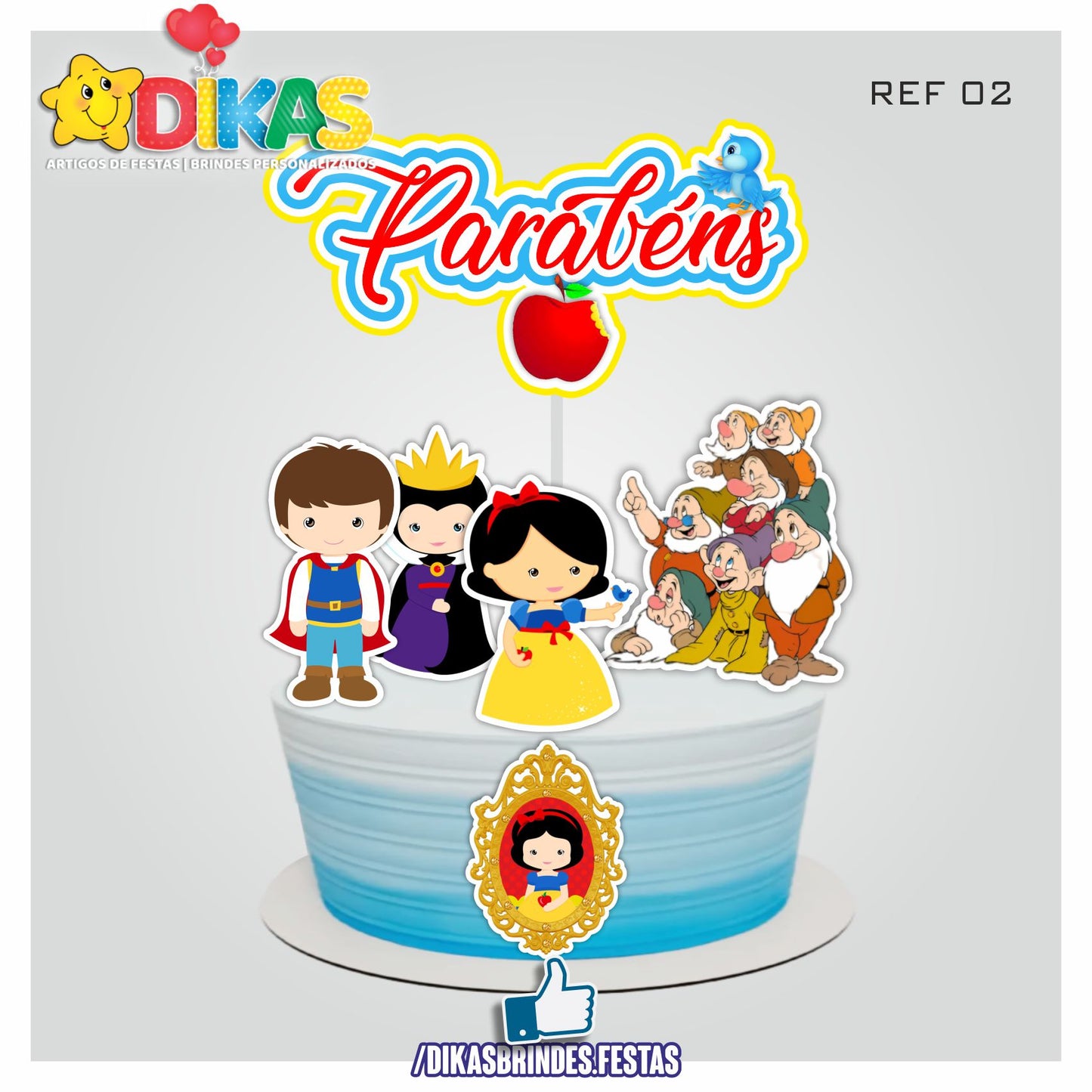 TOPO DE BOLO - BRANCA DE NEVE