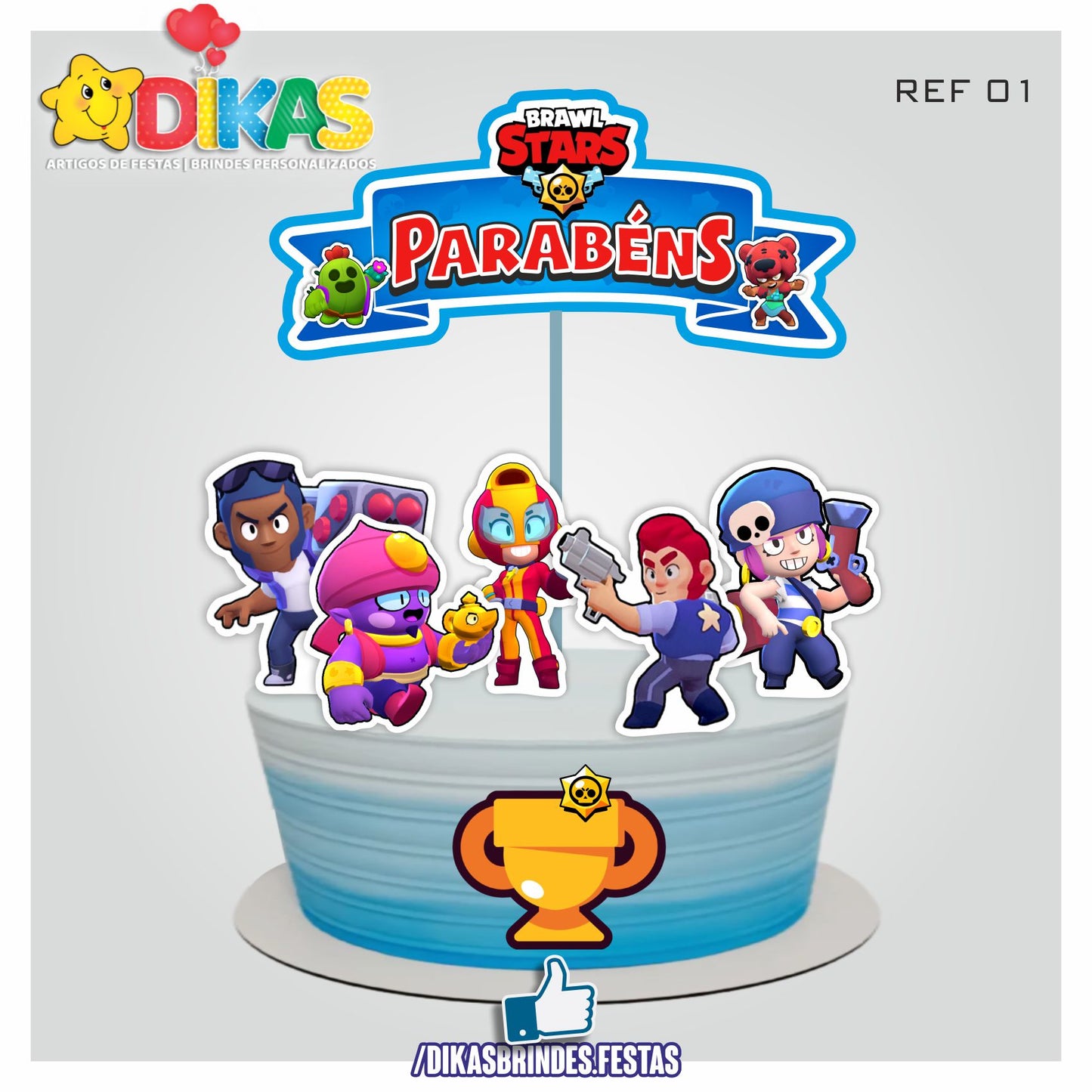 TOPO DE BOLO - BRAWL STARS
