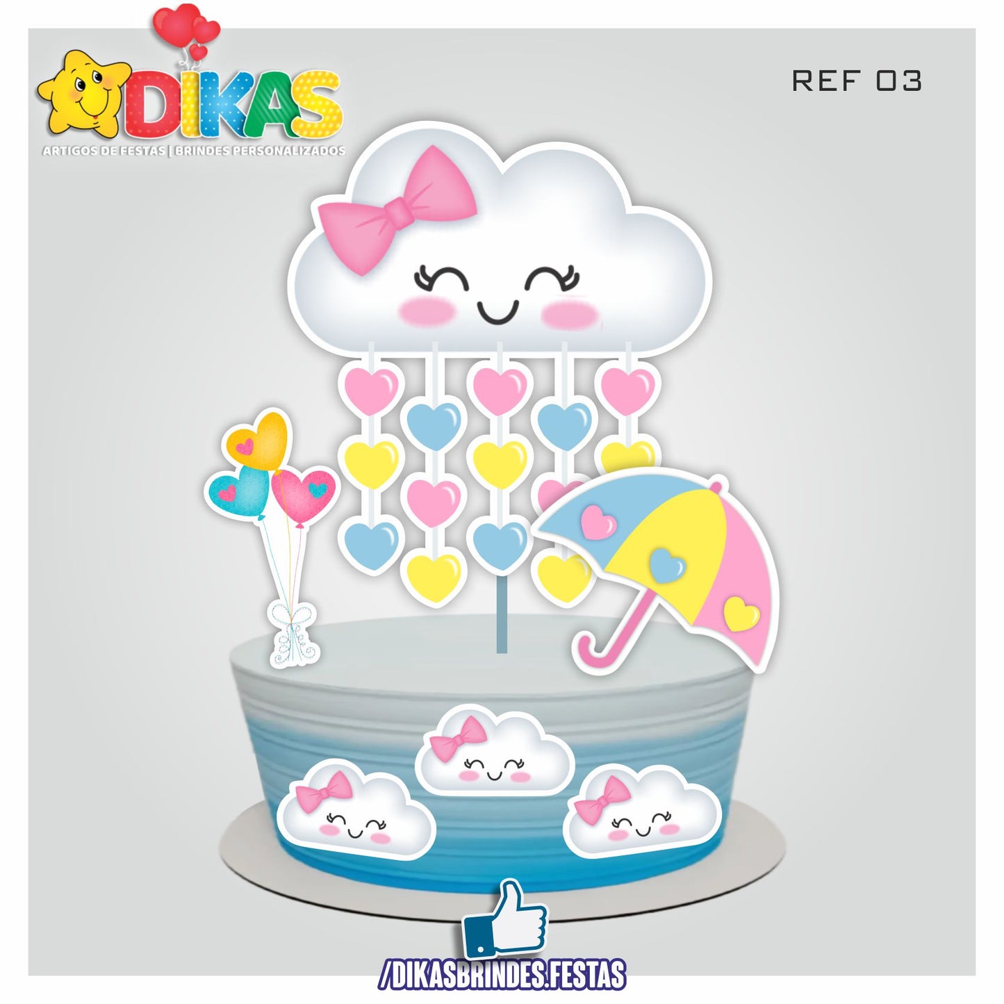TOPO DE BOLO - CHUVA DE AMOR