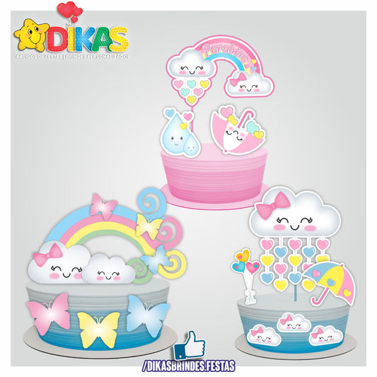 TOPO DE BOLO - CHUVA DE AMOR